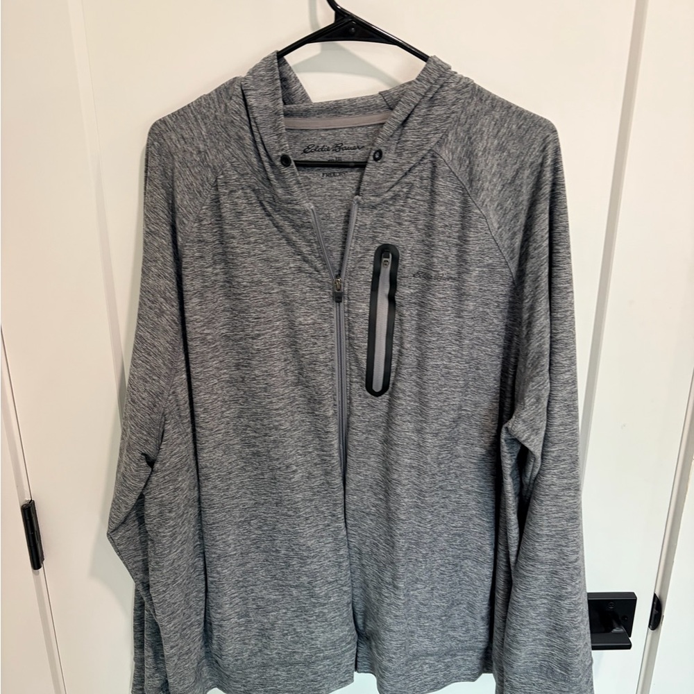 Eddie Bauer Heather Gray Full-Zip Jacket